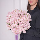 Iole bouquet — four bunches of lavender baby roses in soft violet, hand-tied | Ecoroses Los Angeles