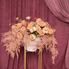 Elettra luxury vase arrangement — Toffee roses, terracotta chrysanthemums and ranunculus with plumosus | Ecoroses Los Angeles
