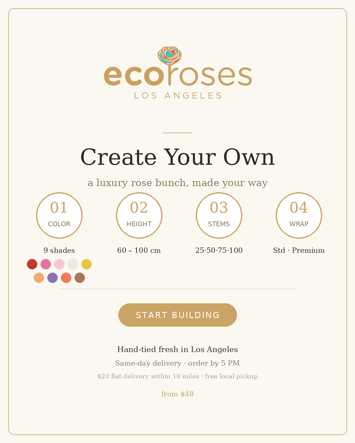 Create your own luxury rose bunch Los Angeles — Ecoroses
