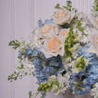 Bruna couture arrangement — full cool-toned blue and white vase arrangement | Ecoroses Los Angeles