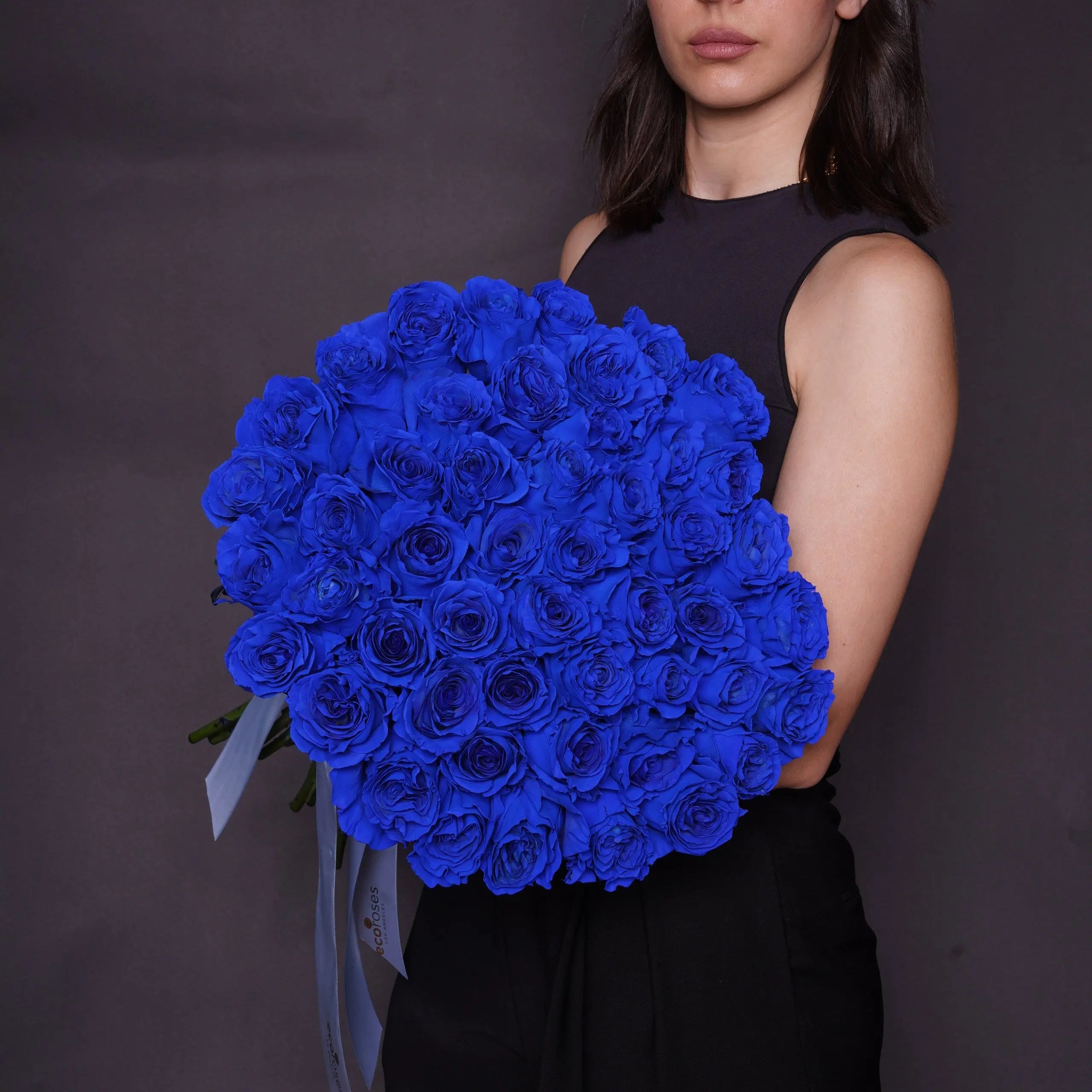 Zaffira — electric blue roses bouquet, hand-tied by Ecoroses | flower delivery Los Angeles